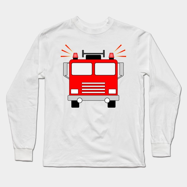 Fire Truck Long Sleeve T-Shirt by NiftyGaloot